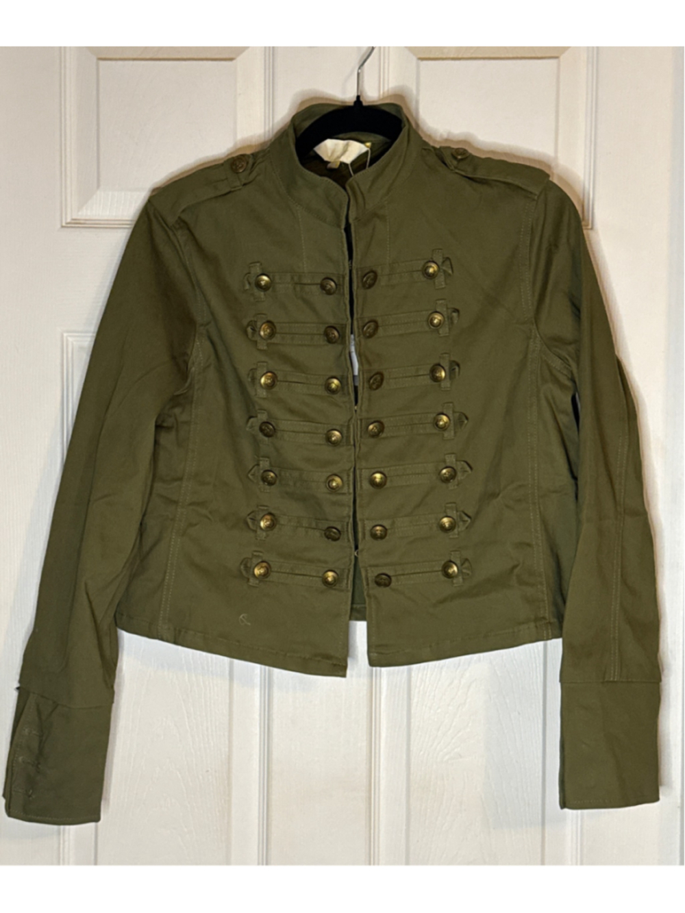 Lizette Collection Military Utility Jacket, Size L Olive Green - Picture 2 of 7